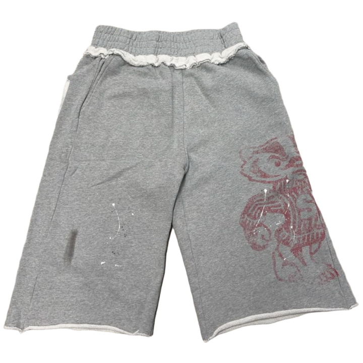 Saint Vanity 'Badgers' Distressed Long Sweat Shorts