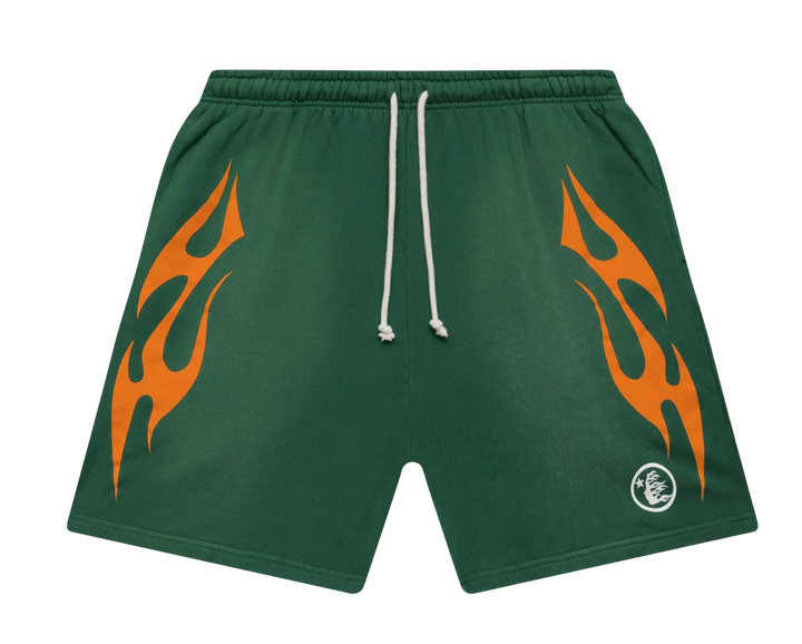 Hellstar 'Green Orange' Flame Shorts