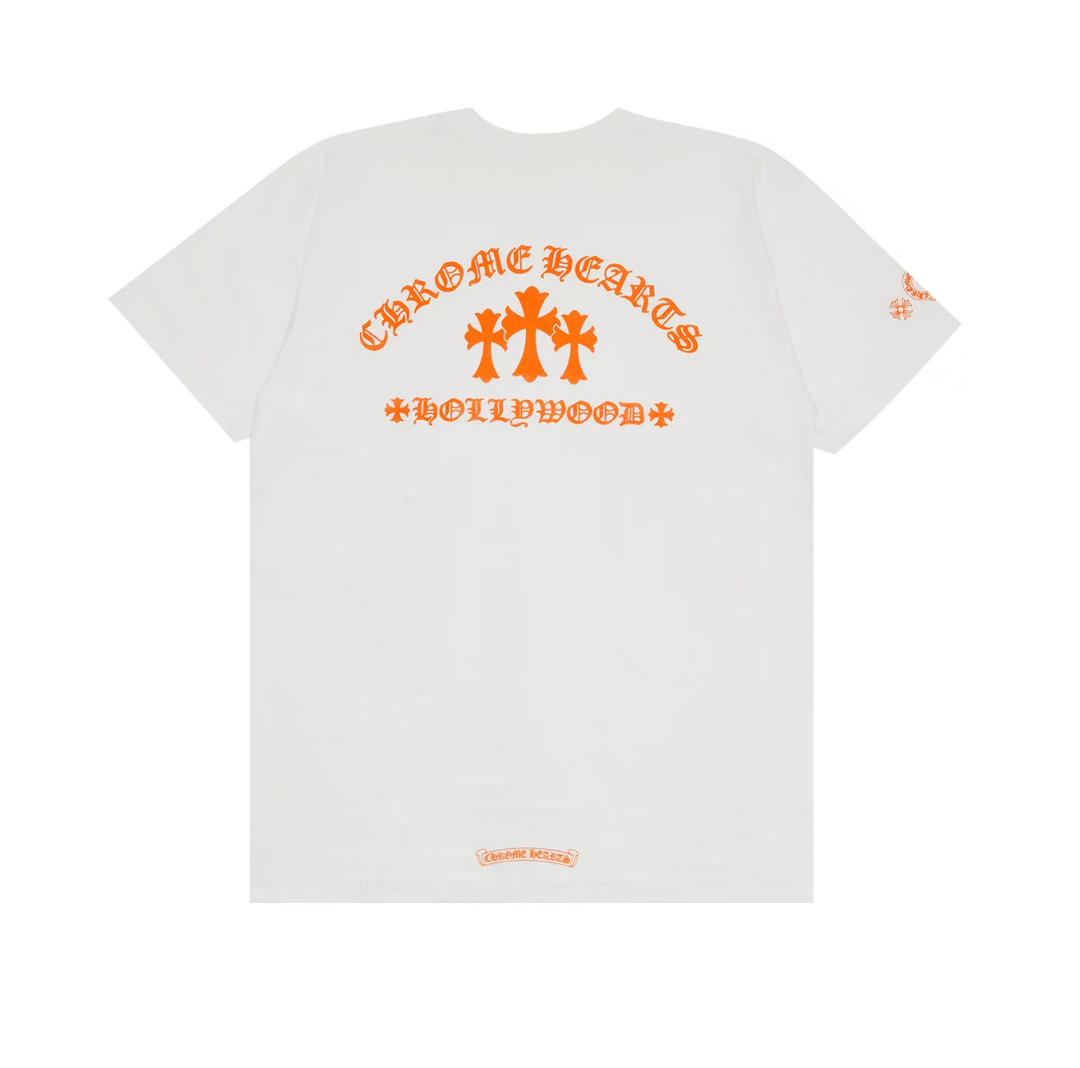 Chrome Hearts Hollywood Exclusive Orange Crosses Pocket  Tee