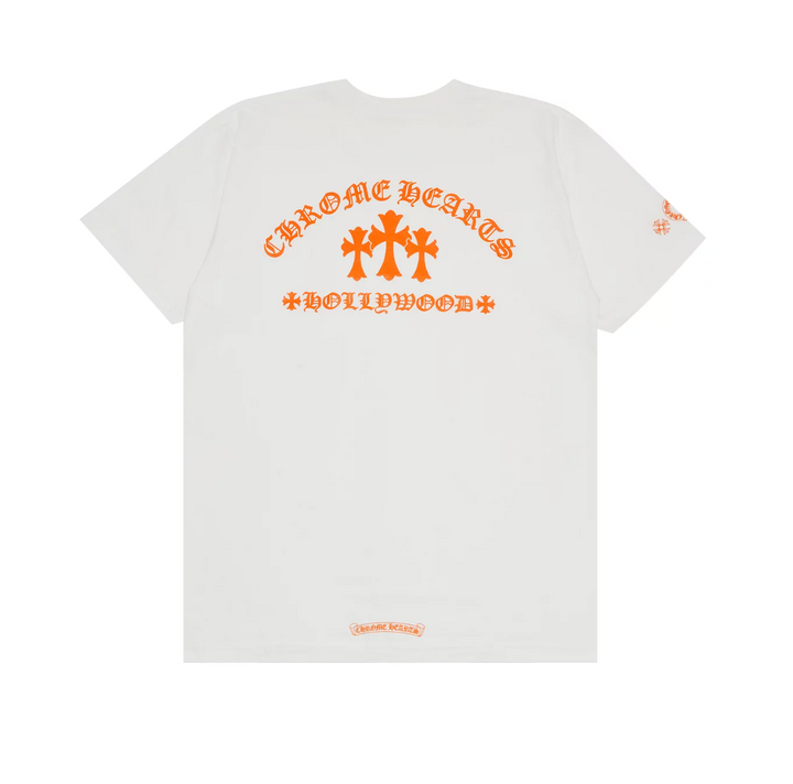 Chrome Hearts Hollywood Exclusive Orange Crosses Pocket  Tee