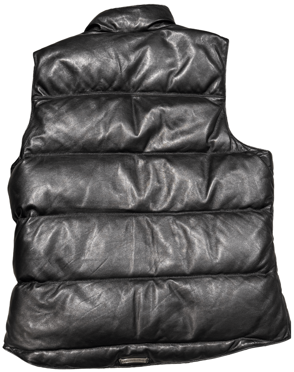 Chrome Hearts Leather Black Puffer Vest