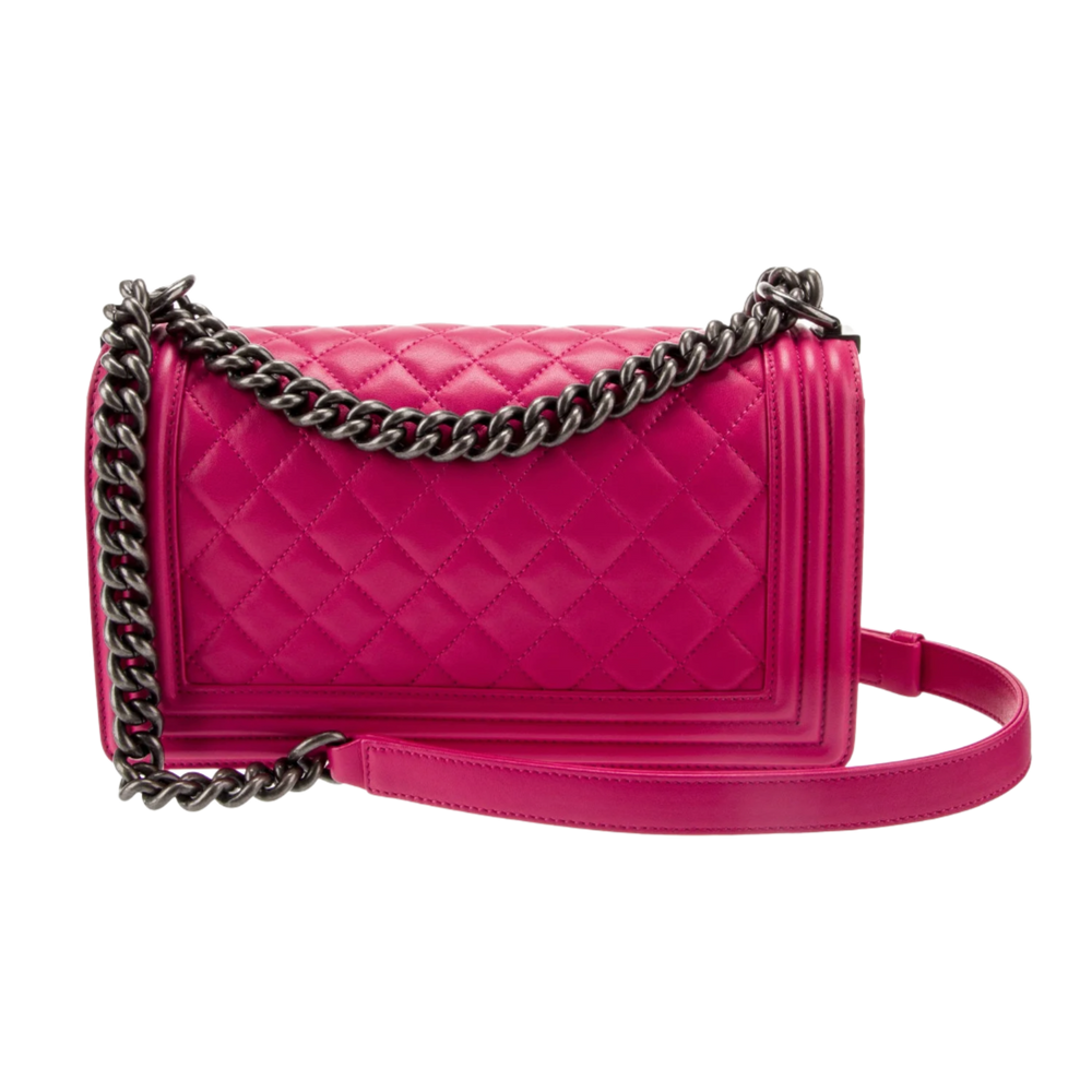 Chanel 'Boy Flap' Quilted Lambskin Pink Medium Bag