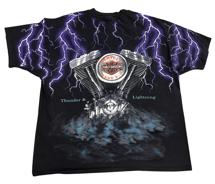 Harley Davidson 'Thunder & Lightning West LA' Vintage Tee