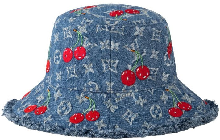 Louis Vuitton x Takashi Murakami 'Cherry' Denim Bucket Hat