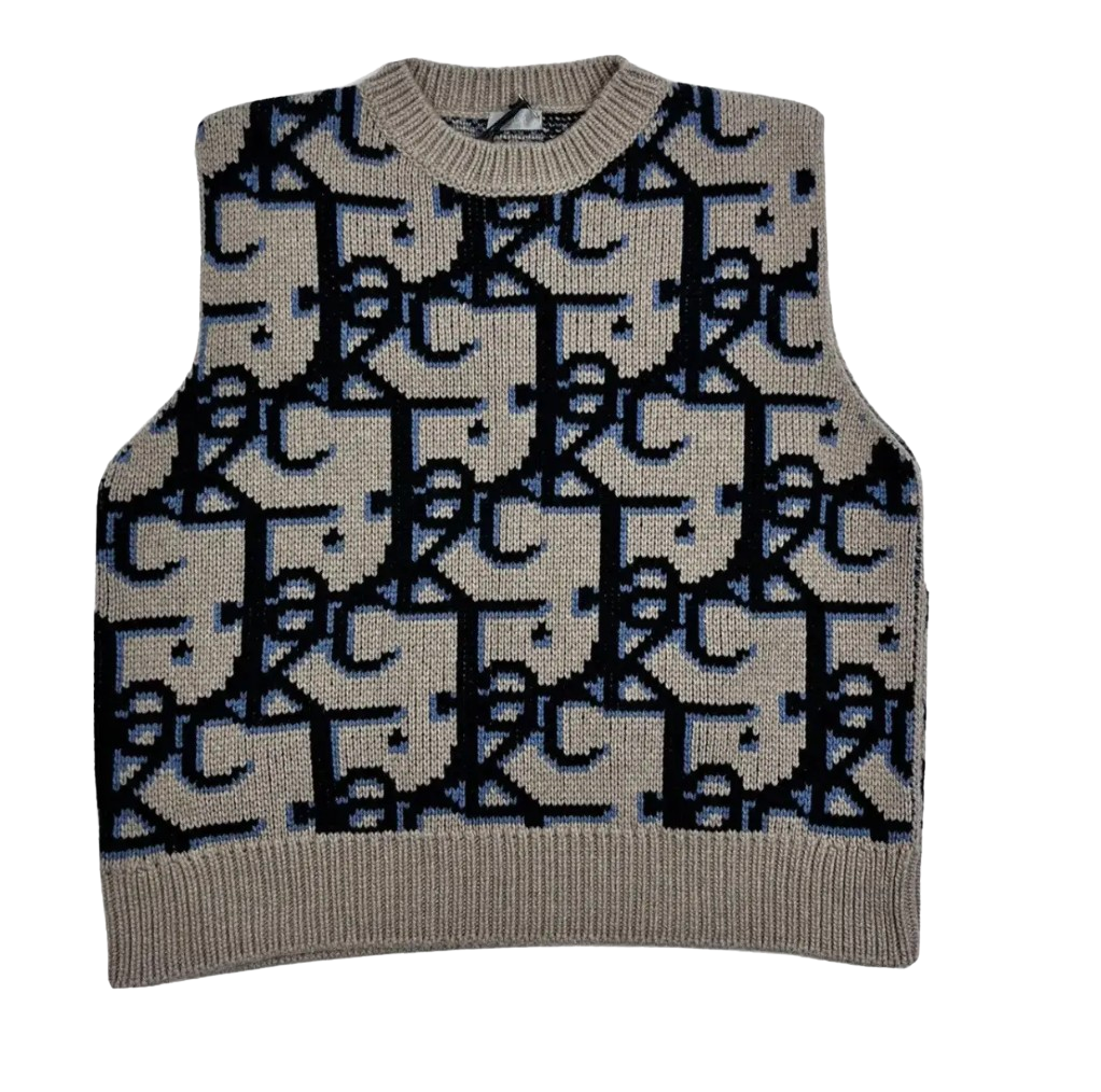 Dior Cactus Jack 'Blue and Tan' Cashmere Sweater Vest