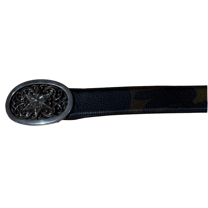 Chrome Hearts 'Star Buckle' Camo Strap Leather Belt