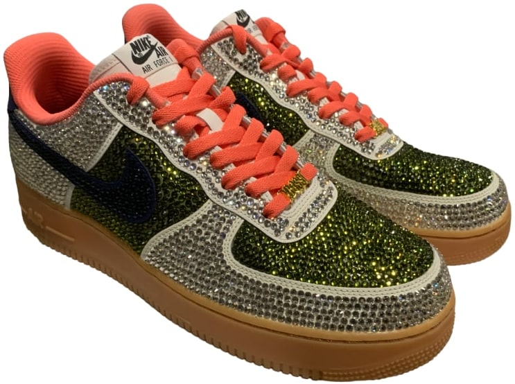 Bossi 'Olive/Navy/Pink' Rhinestone Air Force 1