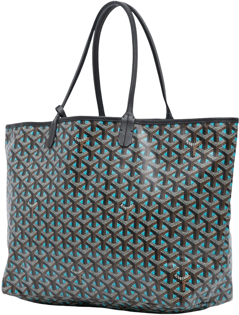 Goyard 'Black/Turquoise' Saint Louis PM Tote Bag