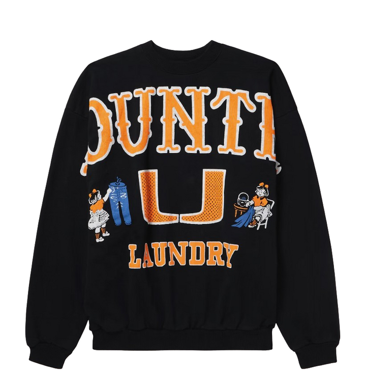 Kapital 'Black/Orange Laundry' Fleece Sweater