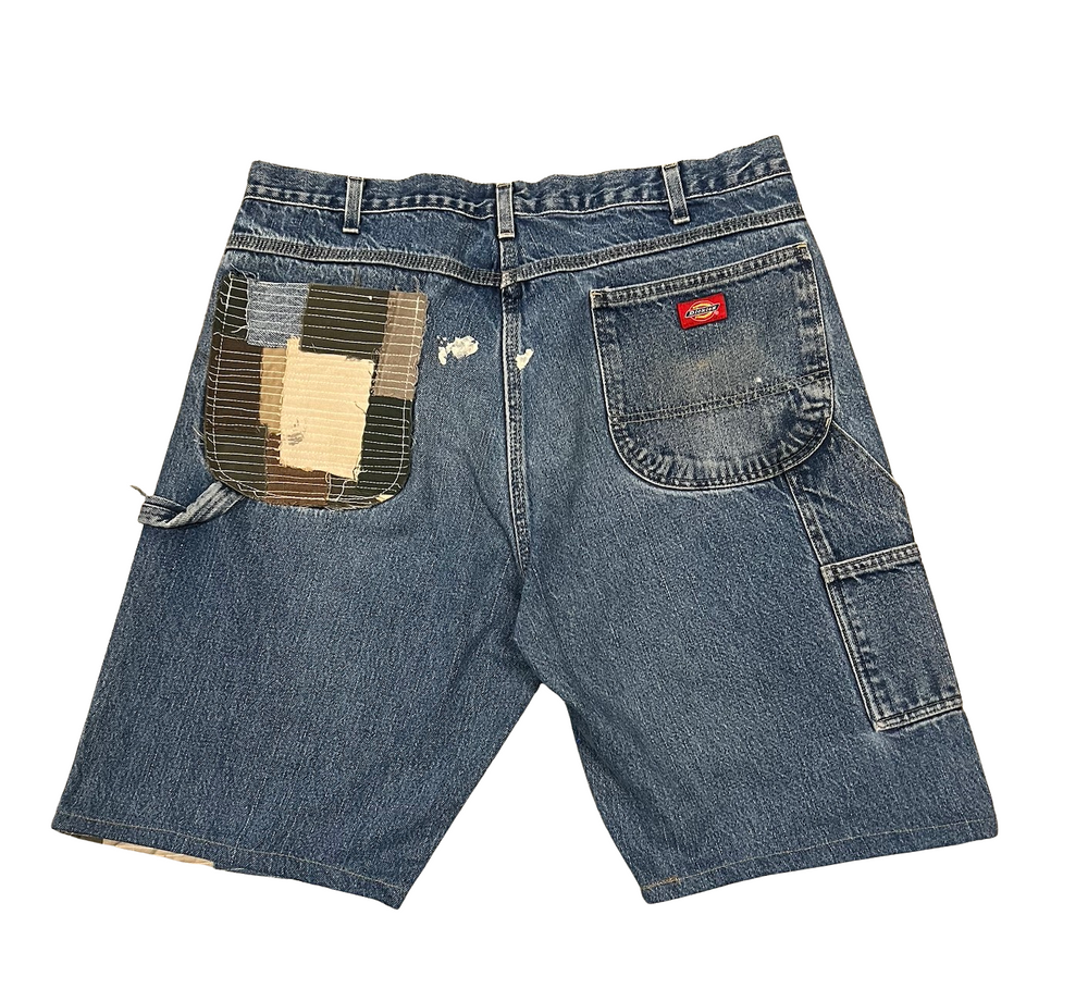 Dickies 'Patchwork' Blue Jean Shorts