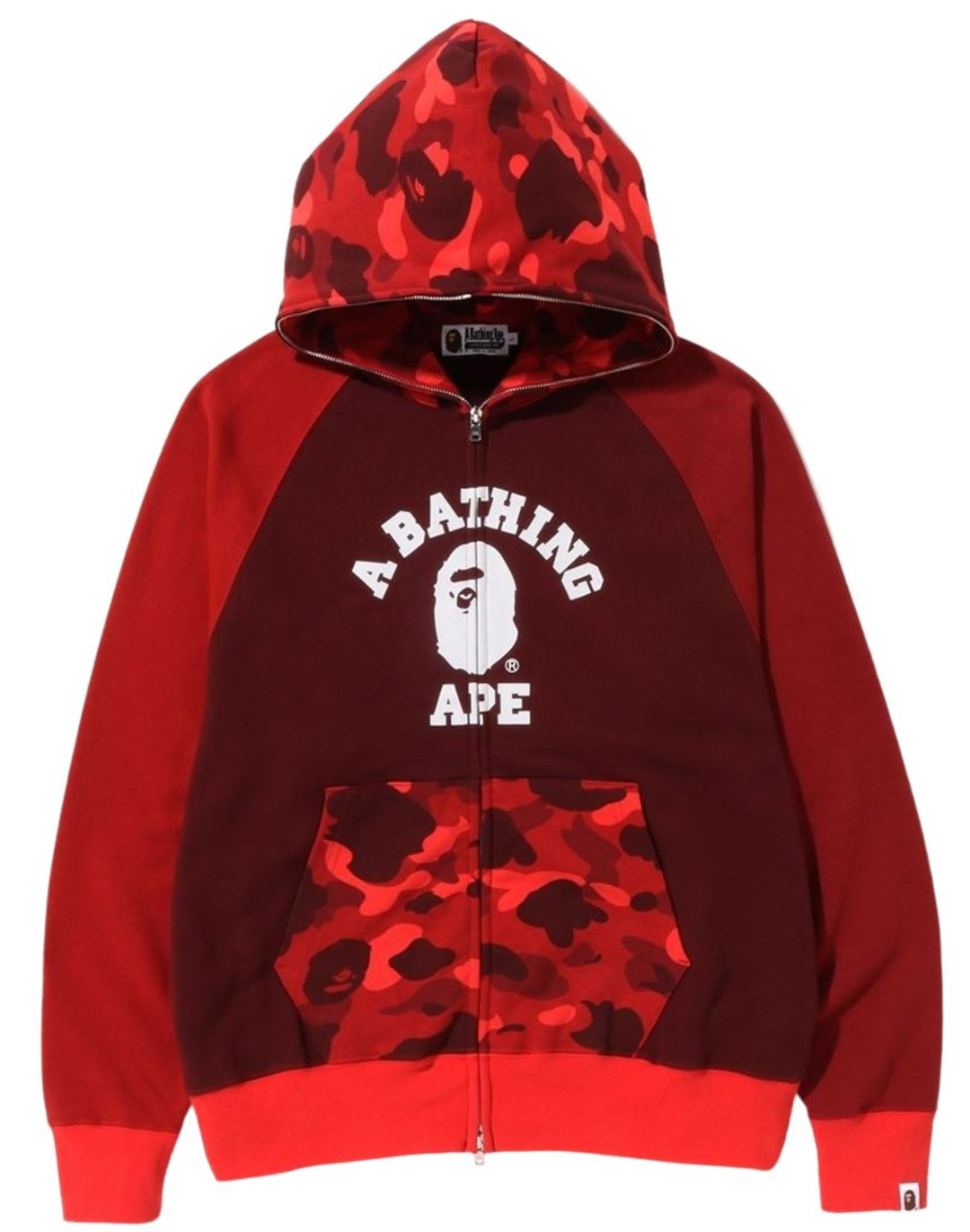 BAPE Relaxed Red Camo College Full Zip Hoodie