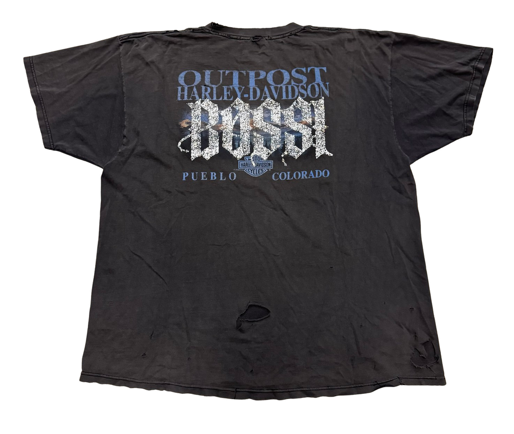 Bossi 'Outpost' Harley Davidson Vintage Rhinestone Tee