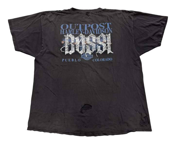 Bossi 'Outpost' Harley Davidson Vintage Rhinestone Tee