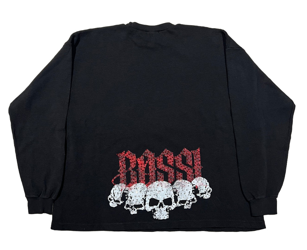 Bossi 'Red Logo and Skulls' Black Thermal Longsleeve