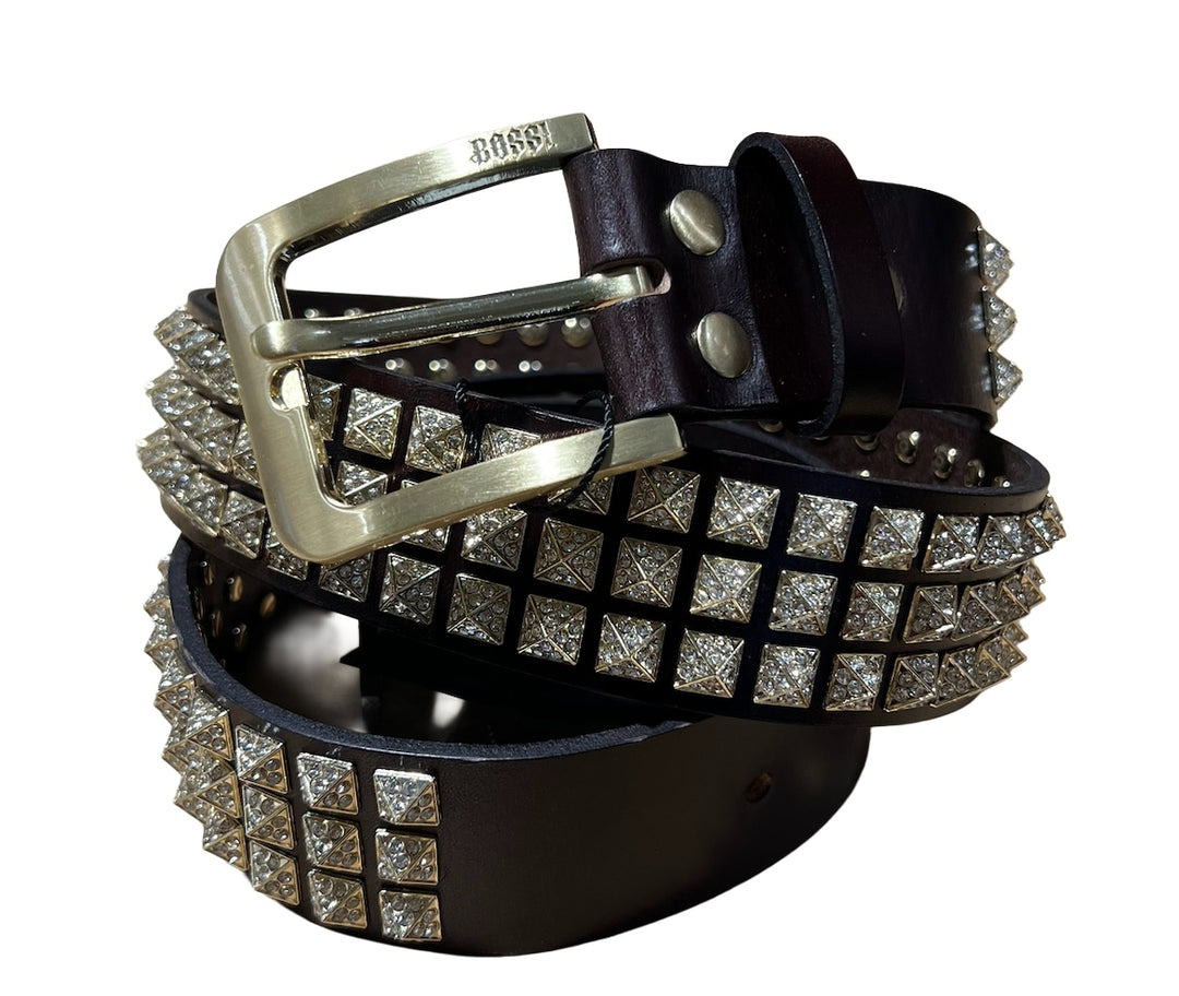Bossi 'Gold on Brown' Studded Belt