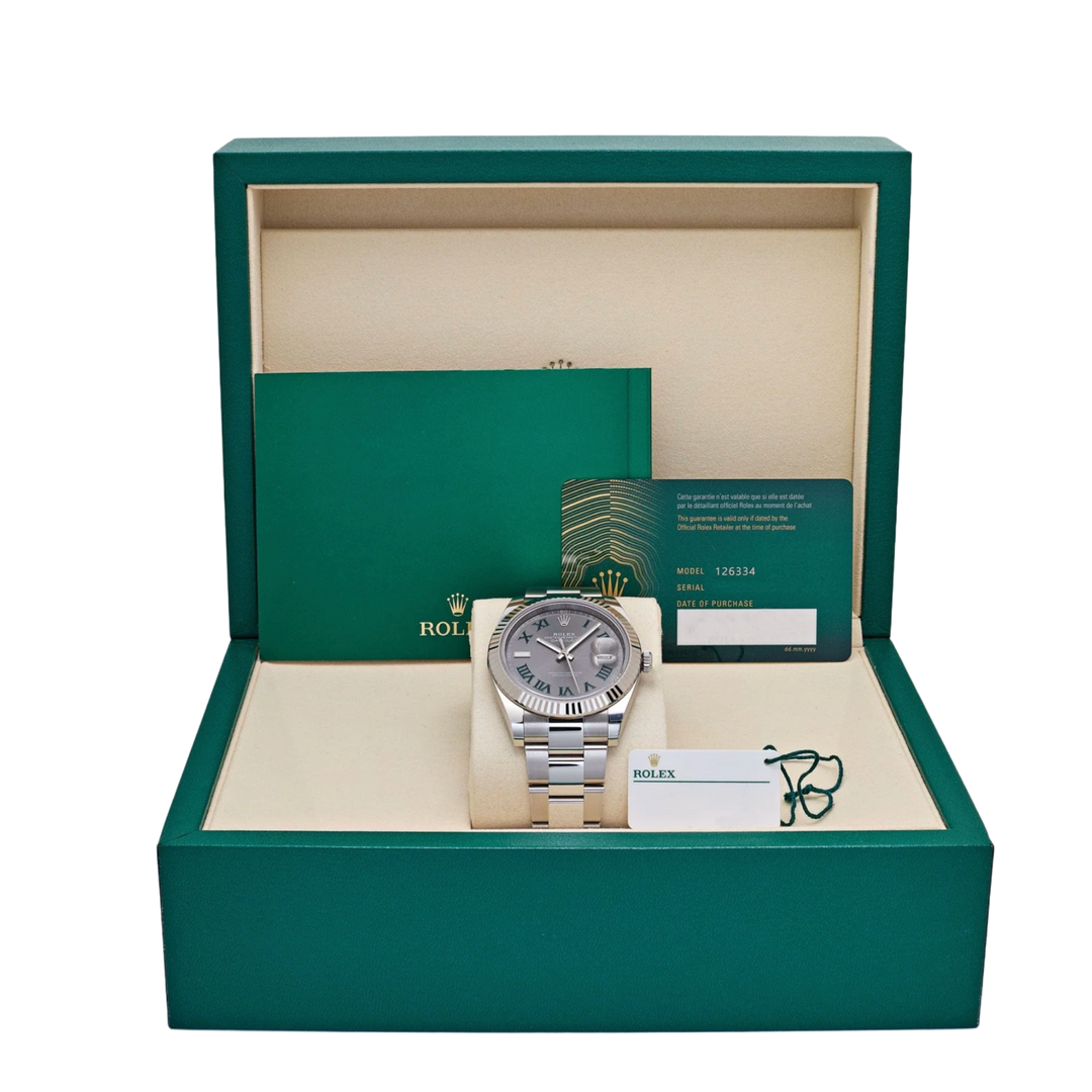 Rolex Datejust 'Wimbledon' 41 Oystersteel Stainless Slate Dial Oyster Watch 2026 126334