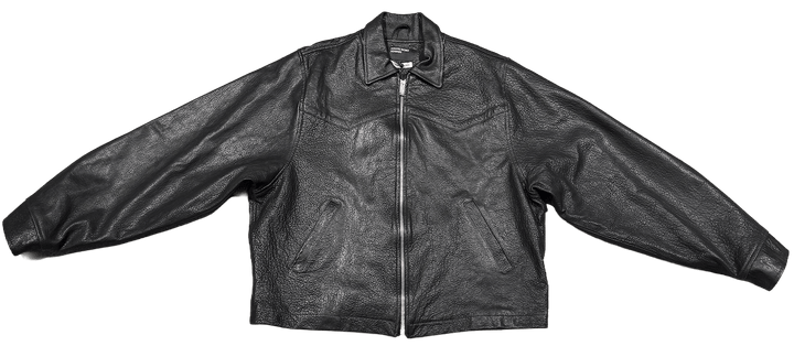 Enfants Riches Déprimés 'Fall/Winter 2023' Leather Zip Up Black Jacket