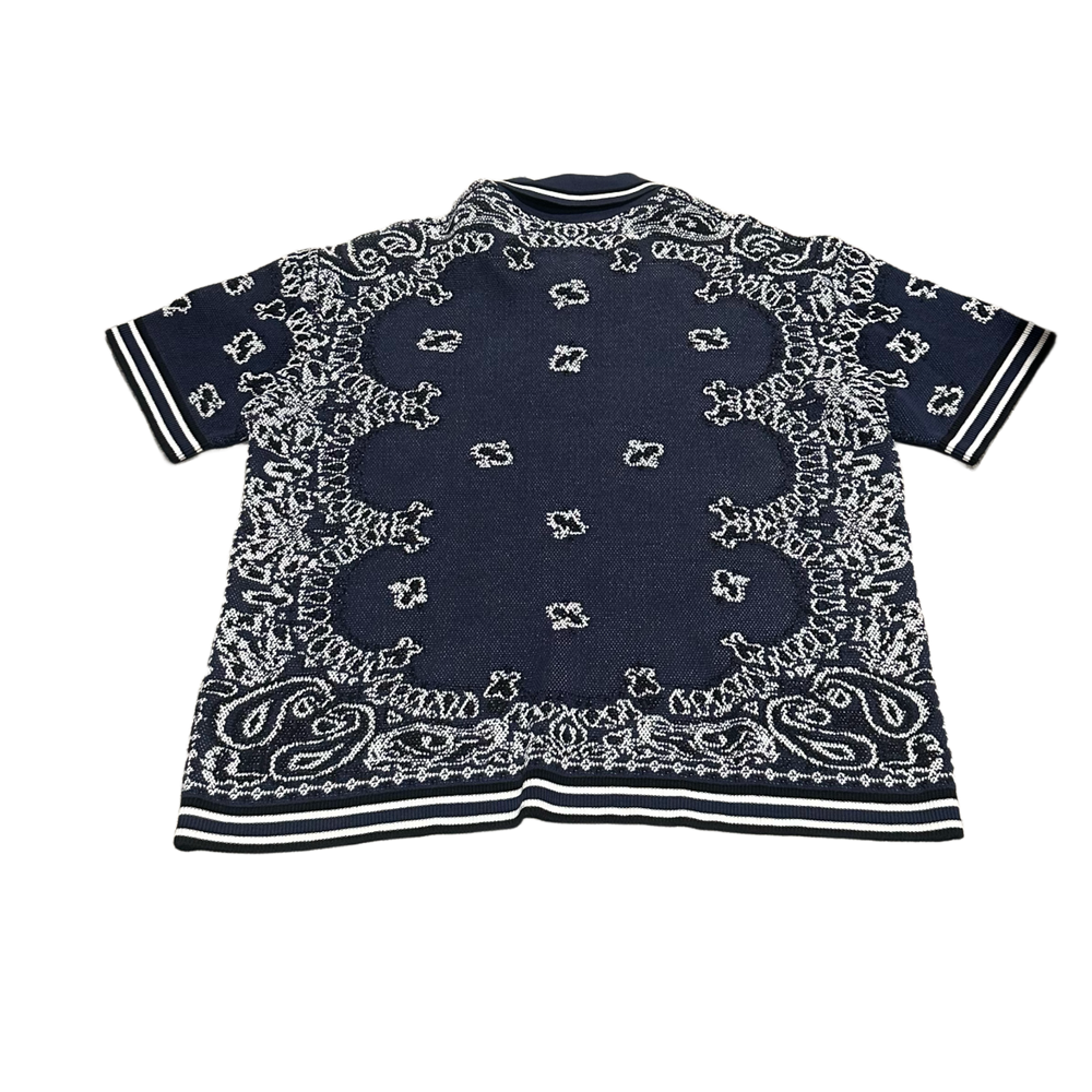 Amiri 'Navy Blue' Knit Polo Tee