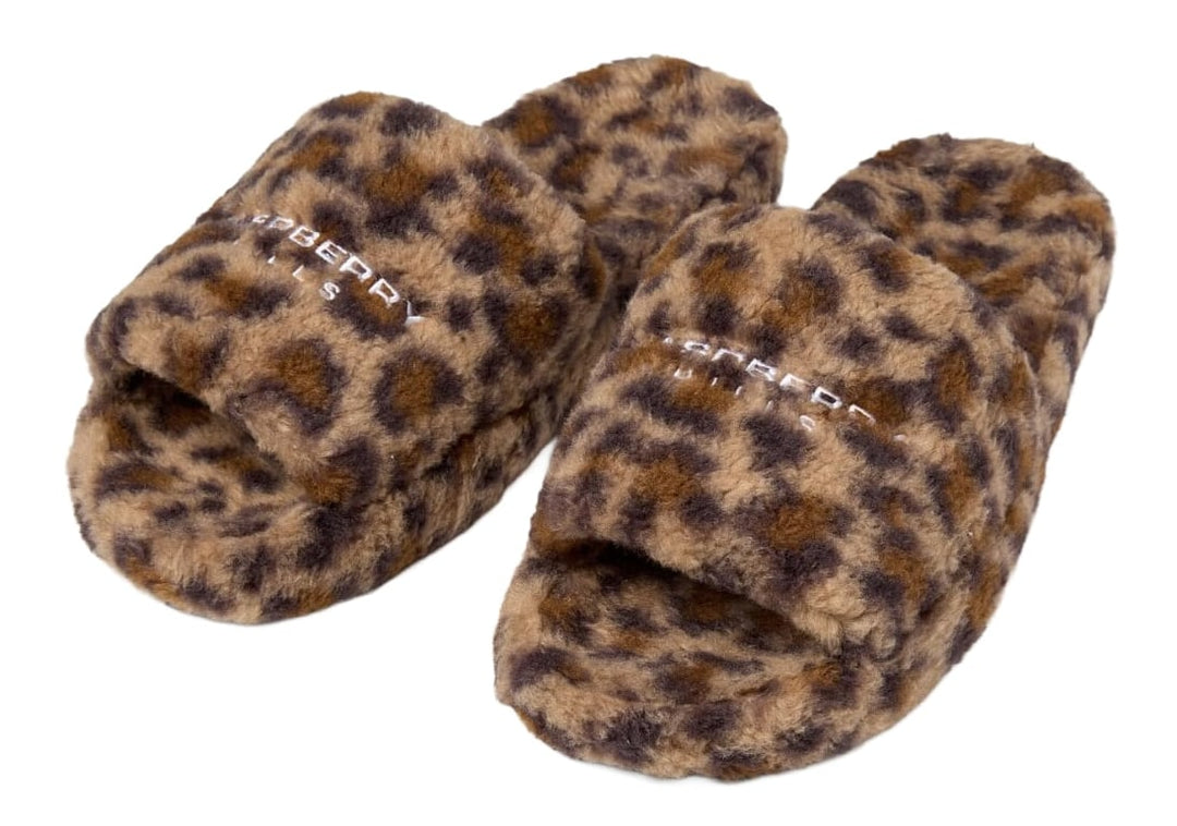Gold+Vintage Gallery Raspberry Hills 'Cheetah' Fur Slides