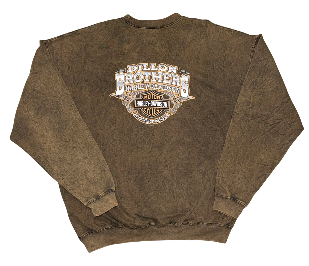 Harley Davidson 'Dillon Brothers' Brown Vintage Crewneck