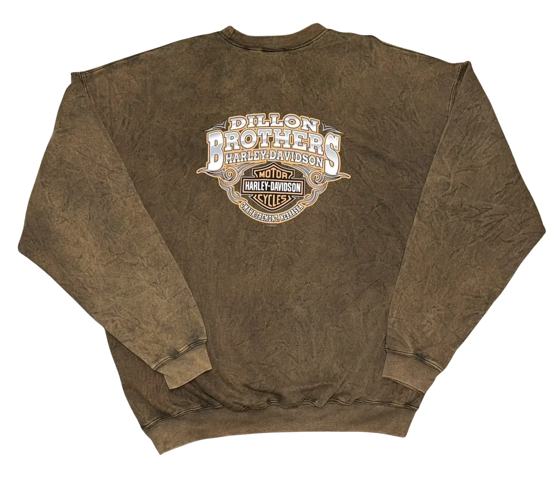 Harley Davidson 'Dillon Brothers' Brown Vintage Crewneck