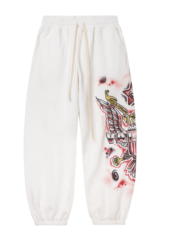 Vale 'Flag' White Sweatpants