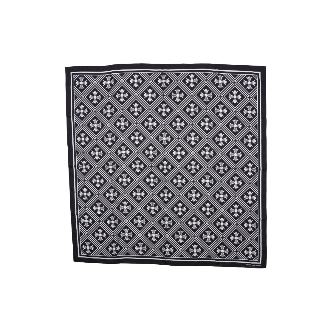Chrome Hearts 'Plus Cross' Black/White Scarf