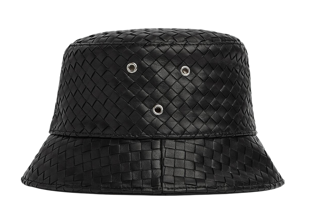 Bottega Veneta 'Black' Leather Bucket Hat