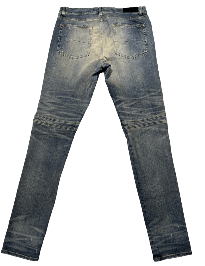 Amiri MX2 Biker Jeans 'Clay Indigo' Ribbed Zipper Jeans