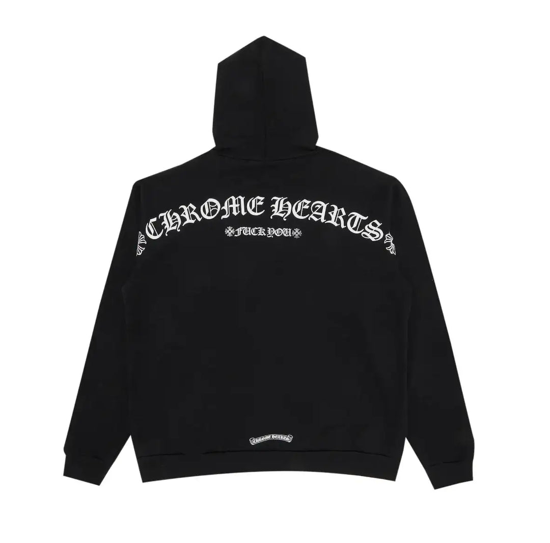 Chrome Hearts 'T Bar' Logo F*ck You Black Hoodie