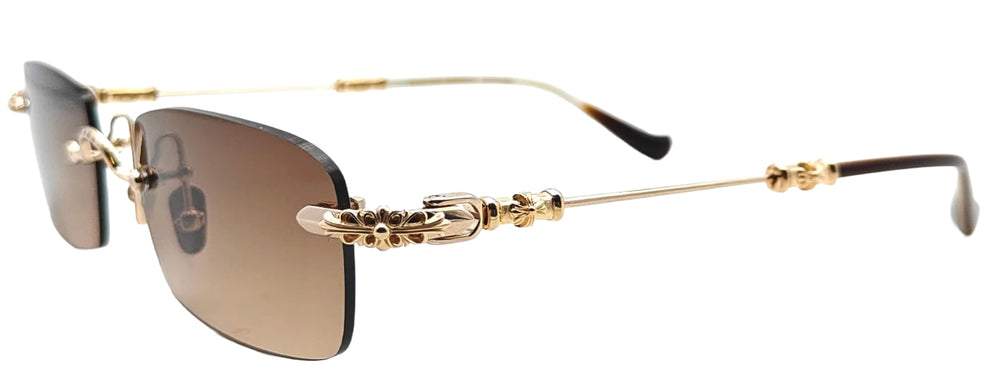 Chrome Hearts 'Pills III' Brown 18k Sunglasses