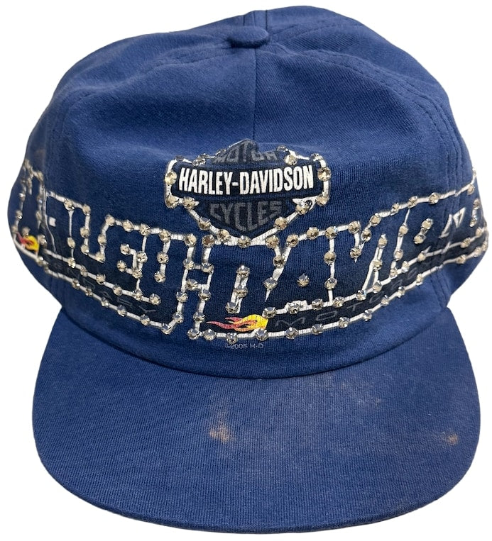 Bossi 'Blue Harley Davidson' Rhinestone Snapback Hat