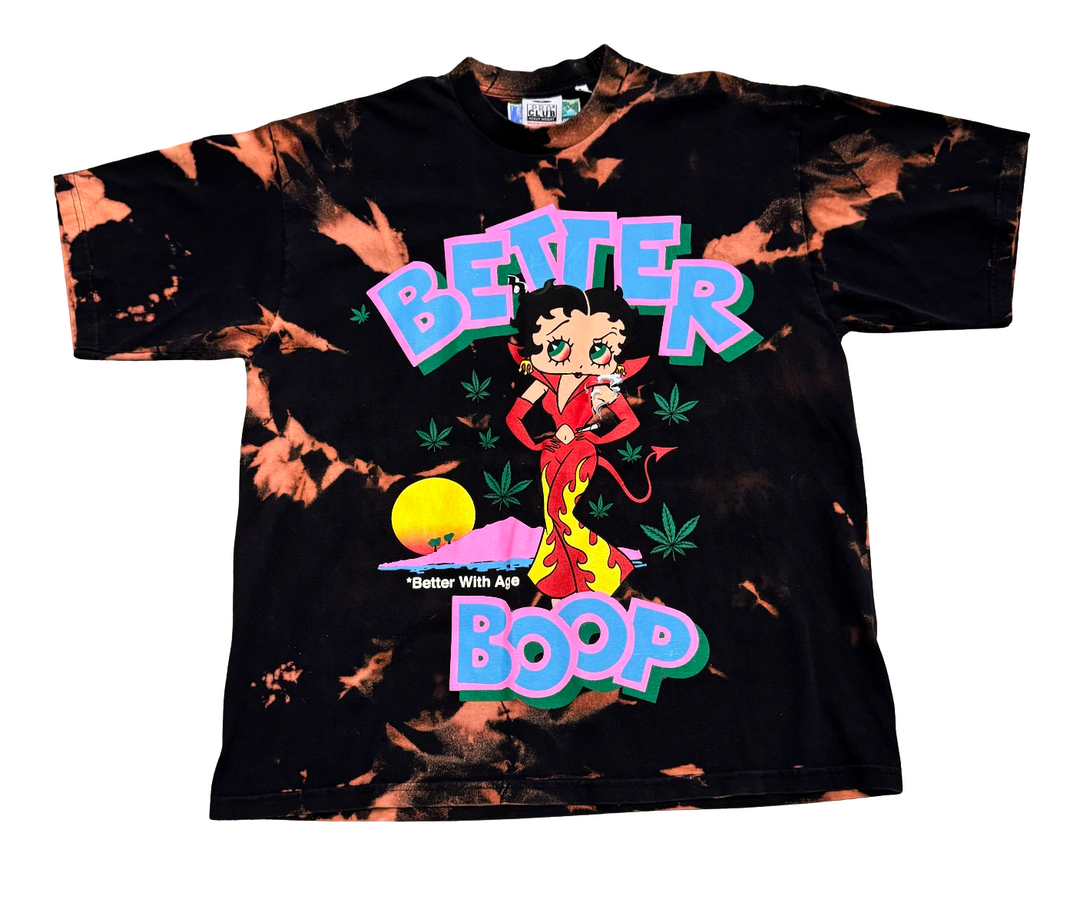 *Better With Age 'Better Boop' Bleached Black Tee