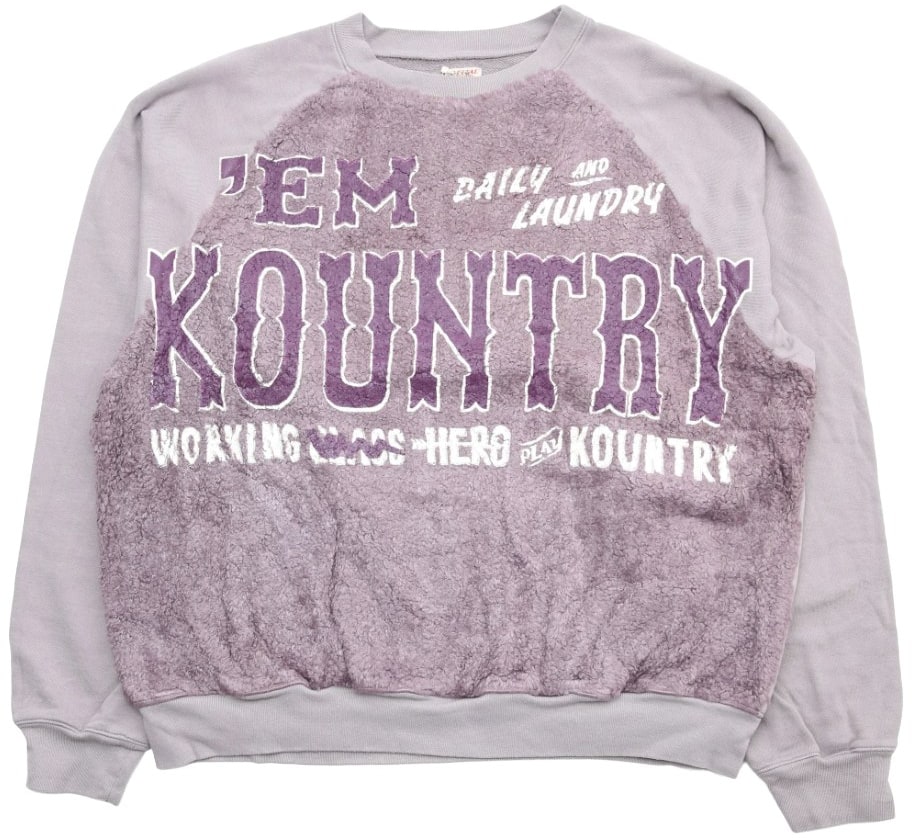 Kapital Em Kountry Fur 'Purple' Crewneck