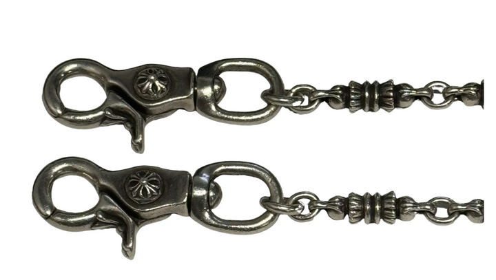 Chrome Hearts 'Barrel Link' 27.5in Double Clip Wallet Chain