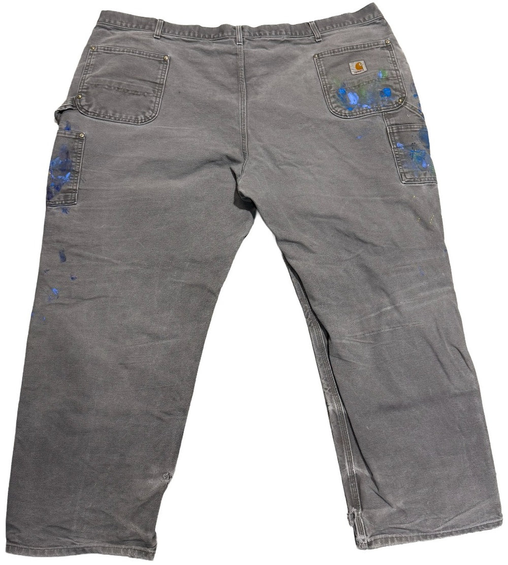 Carhartt 'Multicolor Paint' Distressed Double Knee Vintage Grey Work Pants