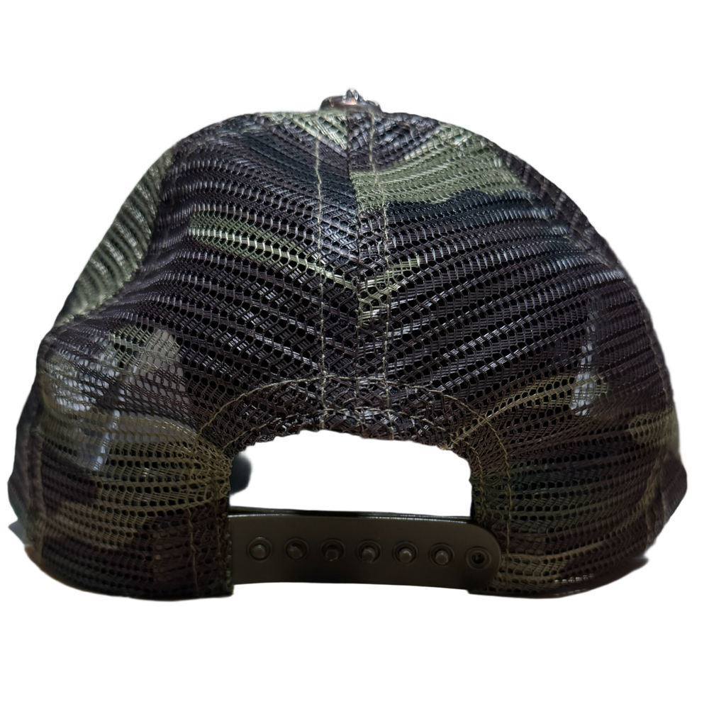 Chrome Hearts 'Orange Cross' Camo Cemetery Trucker Hat