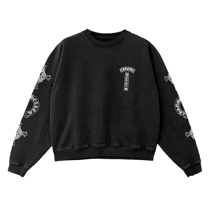 Chrome Hearts 'Soap and Water' Black Crewneck