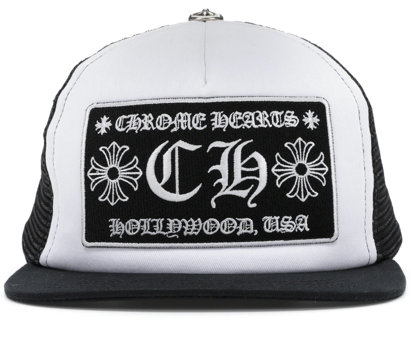 Chrome Hearts CH Black White Trucker Hat