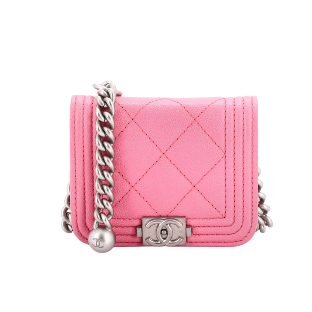 Chanel 'Boy Flap Chain' Light Pink Belt Bag Quilted Caviar