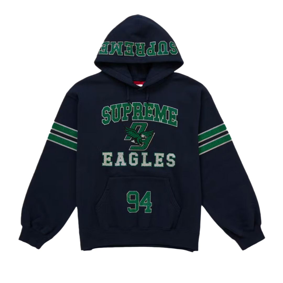 Supreme 'Navy' Rhinestone Eagle Hoodie