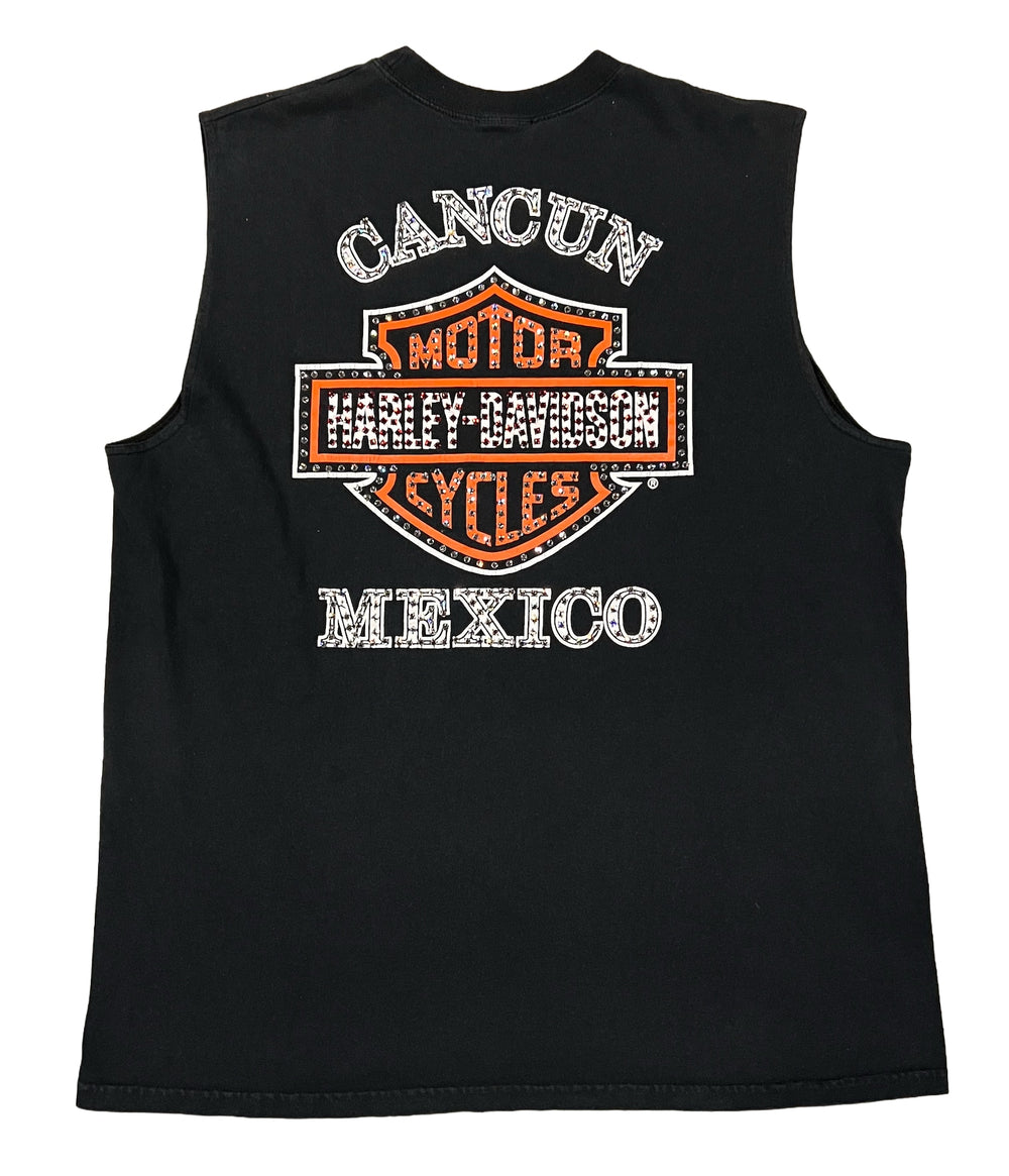 Harley Davidson 'Cancun' Rhinestone Vintage Cutoff