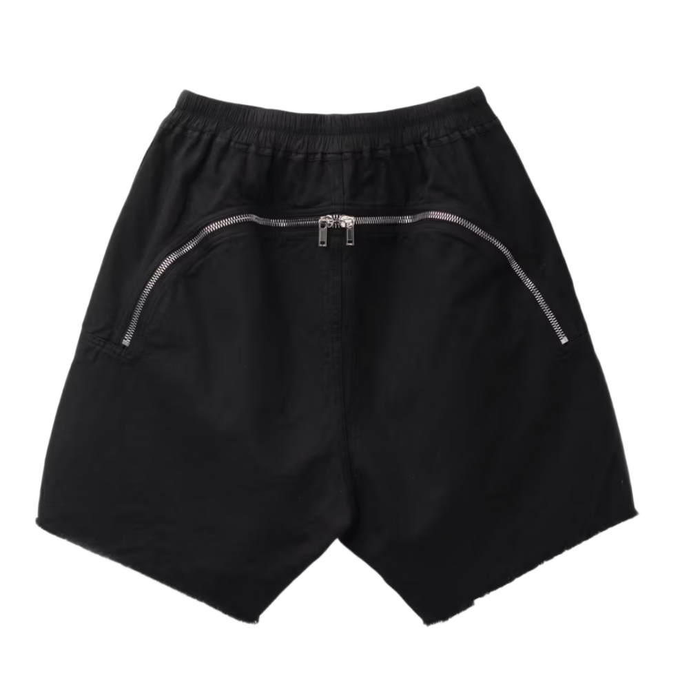 Rick Owens 'Long Boxers' Butt Zip Canvas Shorts