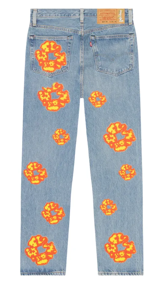 Offset Tears 'Cotton Wreath' Light Wash Jeans