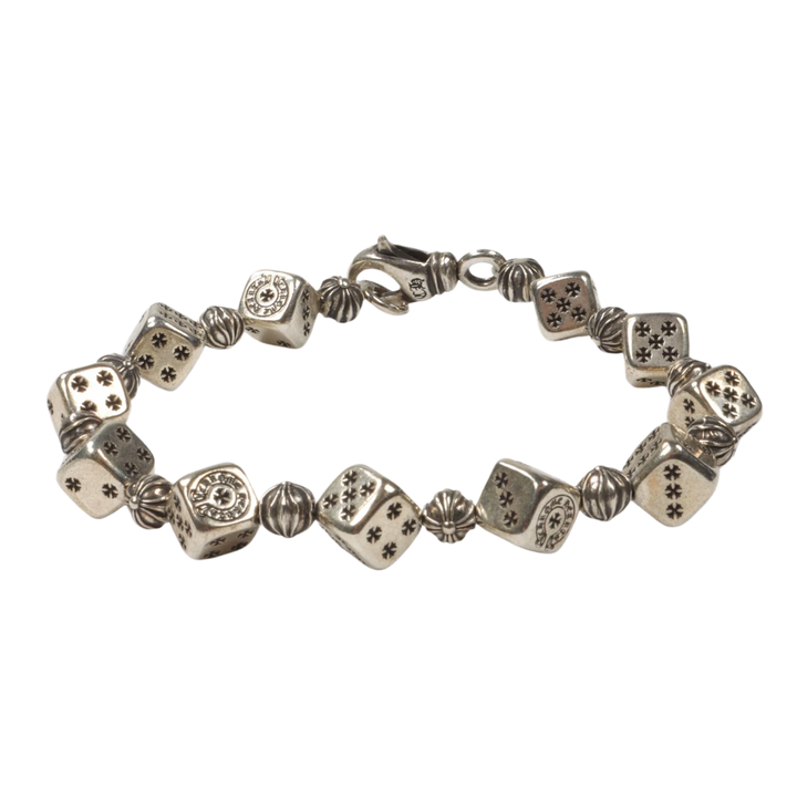 Chrome Hearts 'Dice & Crossball' 8 in Silver Bracelet