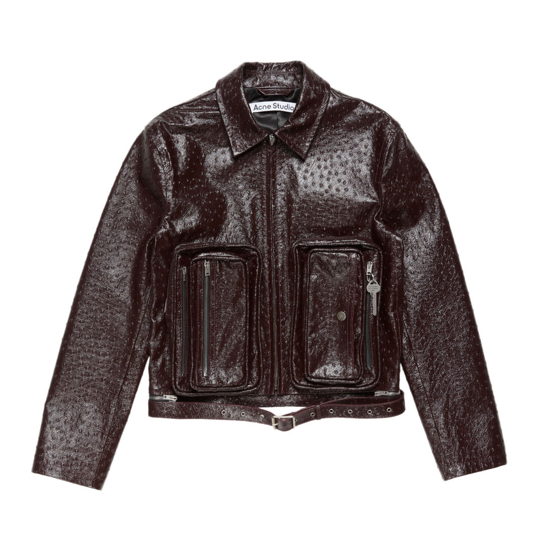 Acne Studios 'Burgundy' Bubble Leather Jacket