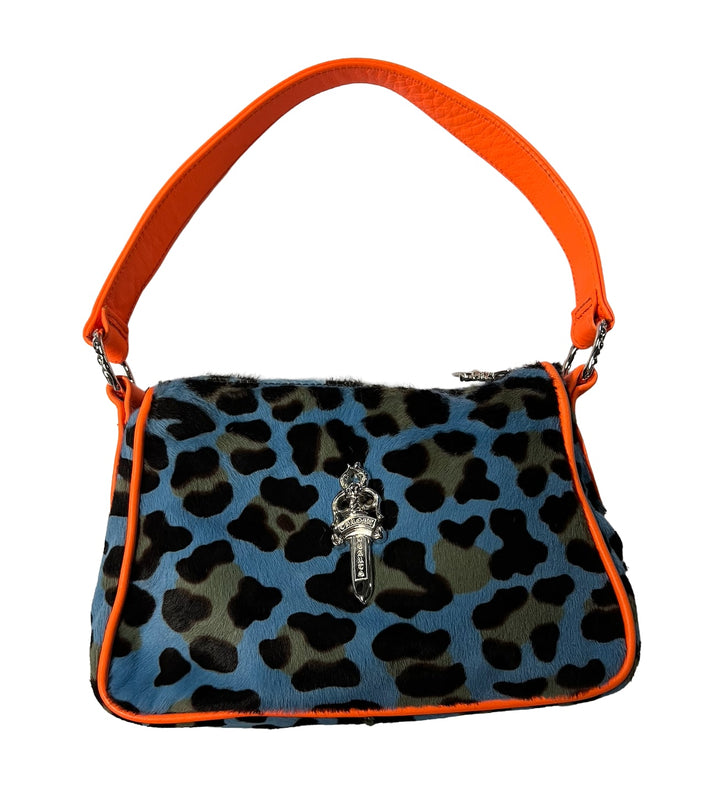 Chrome Hearts 'Blue Leopard' Pony Hair Chicken Nugget Bag
