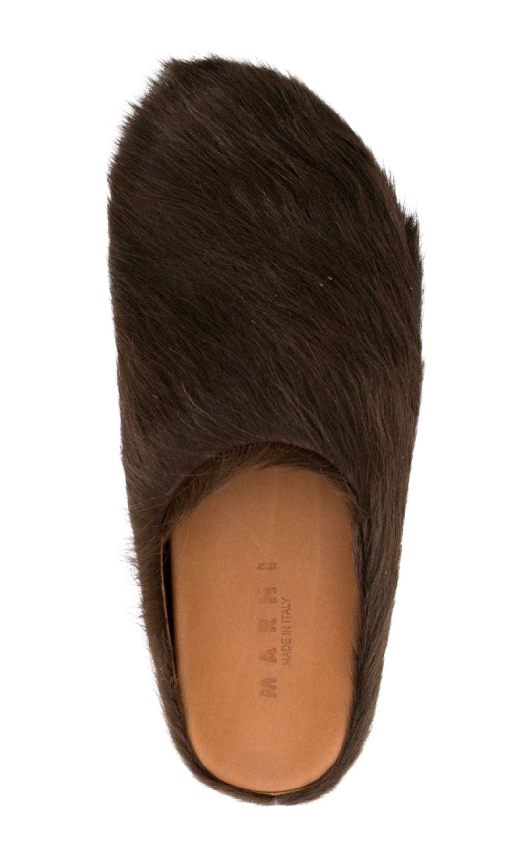 Marni 'Cacao' Long Hair Sabot Slippers