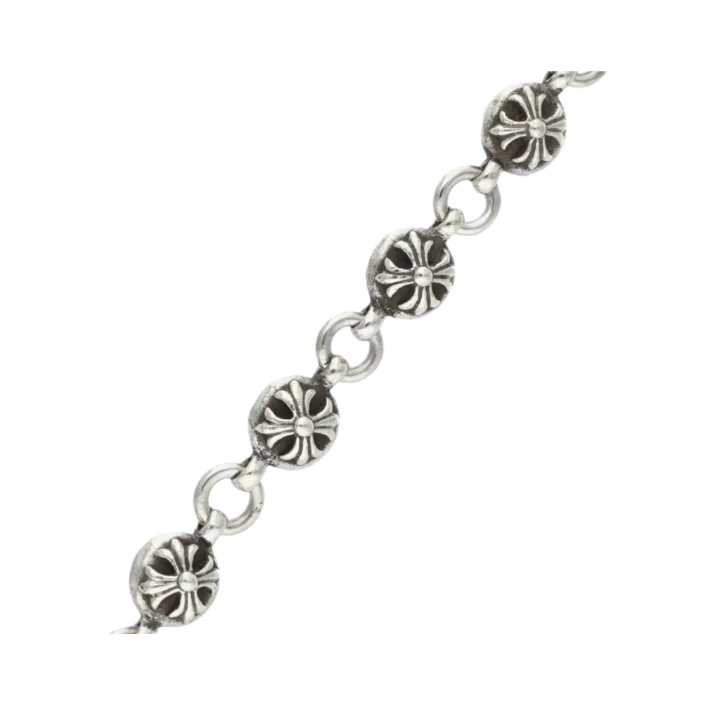 Chrome Hearts 'Cross Ball' 10 Link Silver Bracelet