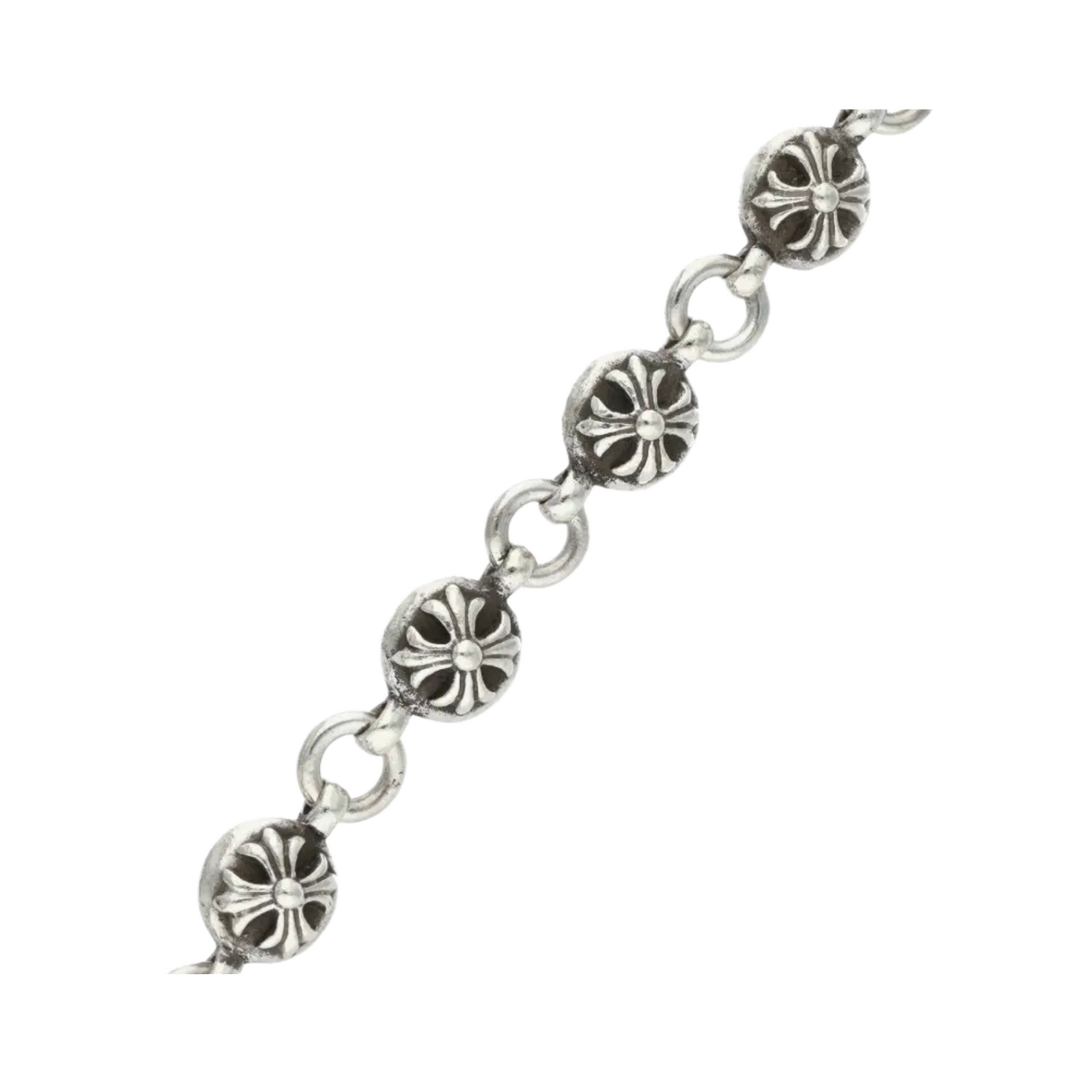 Chrome Hearts 'Cross Ball' 10 Link Silver Bracelet